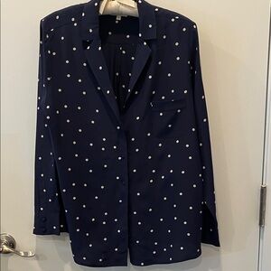 Polka Dot Navy Women's Silk Blouse by Sézane